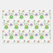 13e verjaardag kikker padden van plezier inpakpapier vel (Voorkant 3)