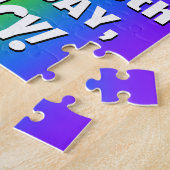 13e verjaardag: kleurrijk, vun regenboogpatroon #  legpuzzel (Zijkant)