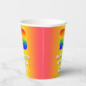 13e verjaardag: kleurrijk, vun regenboogpatroon # papieren bekers (Rechts)