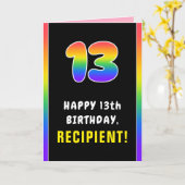 13e verjaardag: kleurrijke regenboog # 13, Naam va Kaart (Gele Bloem)