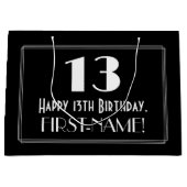 13e verjaardag: Kunst Deco Geïnspireerde stijl "13 Groot Cadeauzakje (Voorkant)