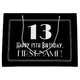 13e verjaardag: Kunst Deco Geïnspireerde stijl "13 Groot Cadeauzakje