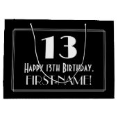 13e verjaardag: Kunst Deco Geïnspireerde stijl "13 Groot Cadeauzakje (Achterkant)