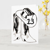 "13e" VERJAARDAG LAND WESTERNE STIJL Kaart (Gele Bloem)