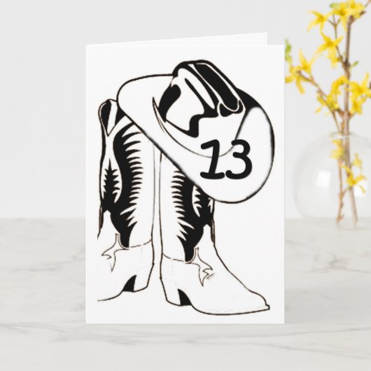 "13e" VERJAARDAG LAND WESTERNE STIJL Kaart (Gele Bloem)