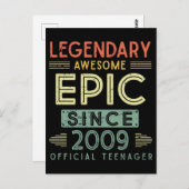 13e verjaardag Legendary 2009 Officiële tiener Briefkaart (Voorkant / Achterkant)