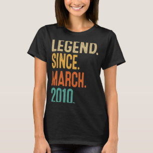 13e verjaardag Legende sinds maart 2010 13 jaar ou T-shirt
