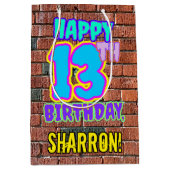 13e verjaardag: Leuk, Urban Graffiti geïnspireerd  Medium Cadeauzakje (Voorkant)