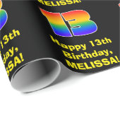 13e verjaardag: Leuke, kleurrijke regenboog geïnsp Cadeaupapier (Rol Hoek)