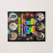 13e verjaardag: Leuke regenboog #, aangepaste naam Legpuzzel (Horizontaal)
