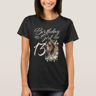 13e verjaardag meisje paard 13 jaar oud verjaardag t-shirt