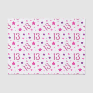 13e verjaardag meisje roze glitter weefsel papier