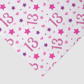 13e verjaardag meisje roze glitter weefsel papier (Detail)