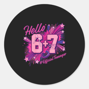 13e verjaardag meisje tiener zes zeven coquette st ronde sticker
