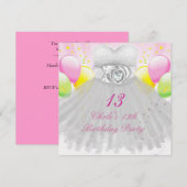 13e verjaardag meisjes 13 13 kaart (Voorkant / Achterkant)