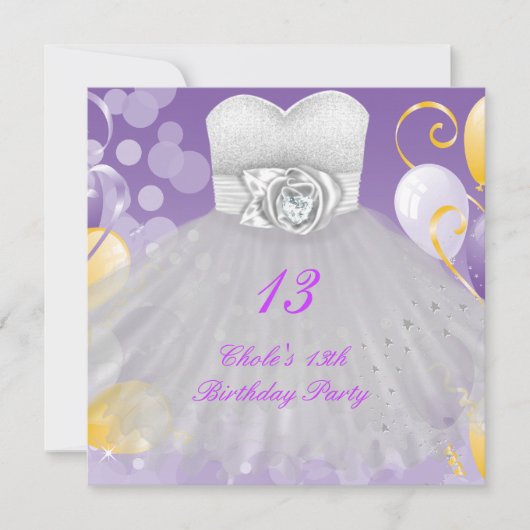 13e verjaardag meisjes 13 13 kaart (Voorkant)