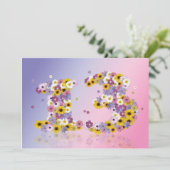 13e verjaardag, met bloembranen kaart (Staand voorkant)