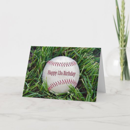 13e verjaardag met honkbal kaart (Voorkant)