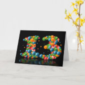 13e verjaardag met nummers gevormd uit ballen kaart (Gele Bloem)