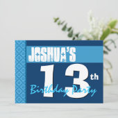 13e verjaardag Modern Blauw X210 Kaart (Staand voorkant)