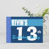 13e verjaardag Modern Blue Recycled 203 Kaart (Staand voorkant)