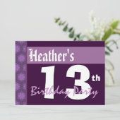13e verjaardag Modern Paarse X211 Kaart (Staand voorkant)