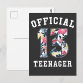 13e verjaardag Mooie Bloem Officieel Tiener Briefkaart (Voorkant / Achterkant)