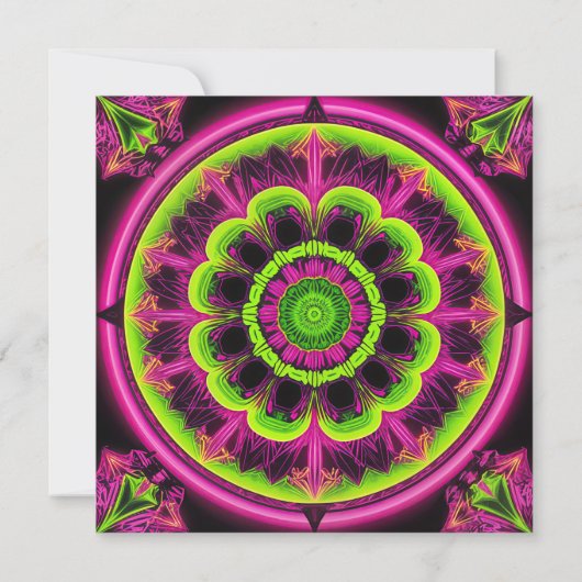 13e verjaardag Neon Kaleidoscope Kaart (Achterkant)