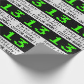 13e verjaardag - Nerdy / Geeky stijl "13" en naam Cadeaupapier (Hoek)