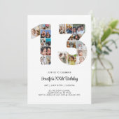 13e verjaardag nummer 13 aangepaste fotocollage kaart (Staand voorkant)