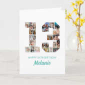13e verjaardag nummer 13 Fotocollage gepersonalise Kaart (Gele Bloem)