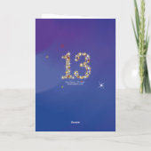 13e verjaardag - nummer 13 in sterren - blauw - le kaart (Achterkant)