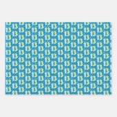 13e verjaardag nummers groen blauw inpakpapier vel (Voorkant 2)