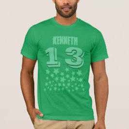13e verjaardag of ELK JAAR Burst of GREEN Stars V9 T-shirt