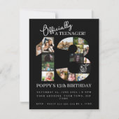 13e verjaardag officieel een tiener fotocollage kaart (Voorkant)