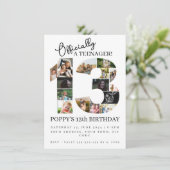 13e verjaardag officieel een tiener fotocollage kaart (Staand voorkant)