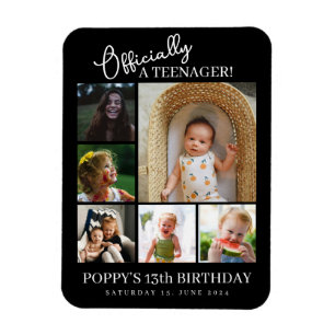 13e verjaardag officieel een tiener fotocollage magneet