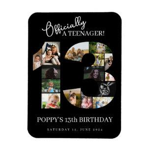 13e verjaardag officieel een tiener fotocollage magneet
