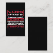 13e verjaardag Officieel tiener 13 jaar oud Kind Visitekaartje (Voorkant / Achterkant)