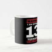 13e verjaardag officieel tiener 13 jaar oud koffiemok (Voorkant links)