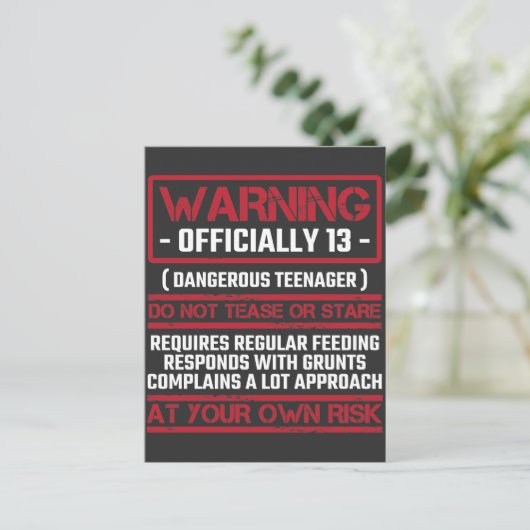 13e verjaardag Officieel tiener 13-jarige kind Briefkaart (Staand voorkant)