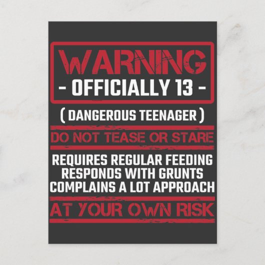 13e verjaardag Officieel tiener 13-jarige kind Briefkaart (Voorkant)