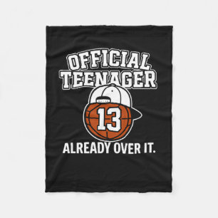 13e verjaardag Officieel tiener Grappige tiener Sk Fleece Deken
