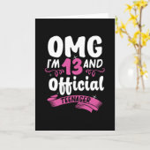 13e verjaardag officieel tiener meisje kaart (Gele Bloem)