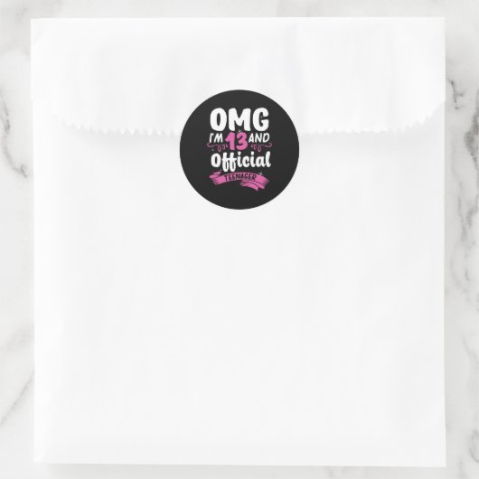 13e verjaardag officieel tiener meisje ronde sticker (Tas)