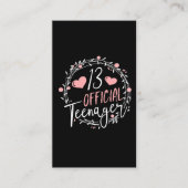 13e verjaardag Officiële tiener 13-jarig meisje Visitekaartje (Voorkant)