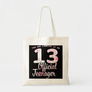13e verjaardag Officiële tiener meisje 13e Wiskund Tote Bag
