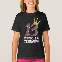 13e verjaardag Officiële tiener Teen Girl Crown T-shirt