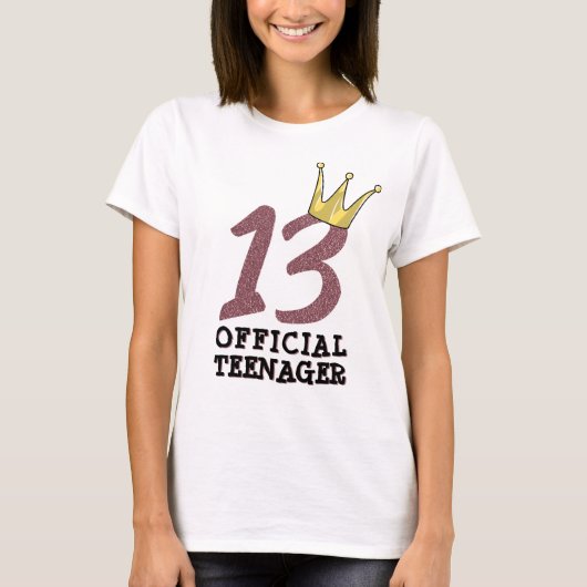 13e verjaardag Officiële tiener Teen Girl Crown T-shirt (Voorkant)