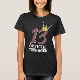 13e verjaardag Officiële tiener Teen Girl Crown T-shirt